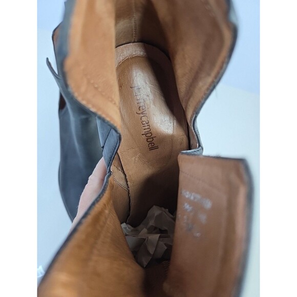 Jeffrey Campbell Western Gray Suede Ankle Boots Metal Deatails & Pointed Toe 8.5 - Picture 15 of 16